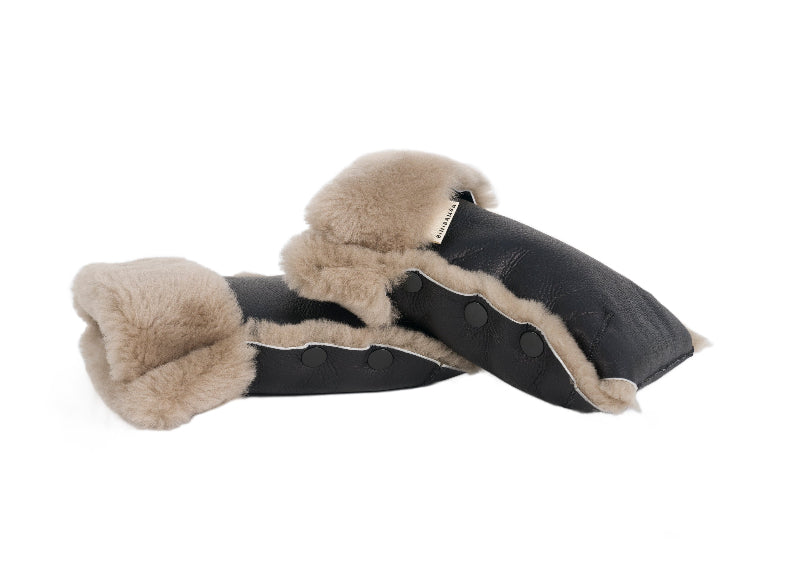 Moufles de poussette doublées polaire noires