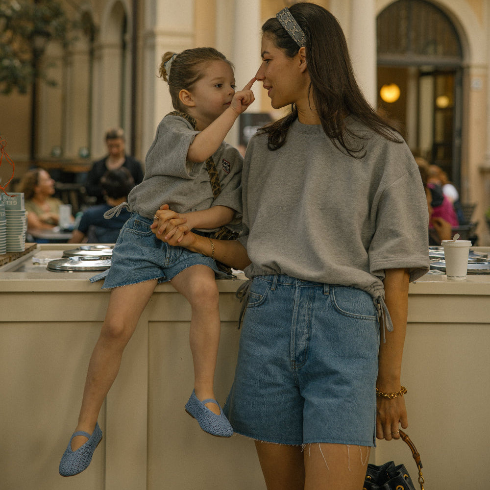 Short bleu femme