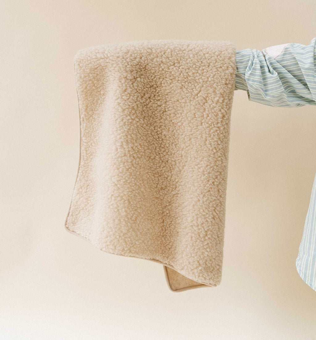 Couverture 100% laine beige