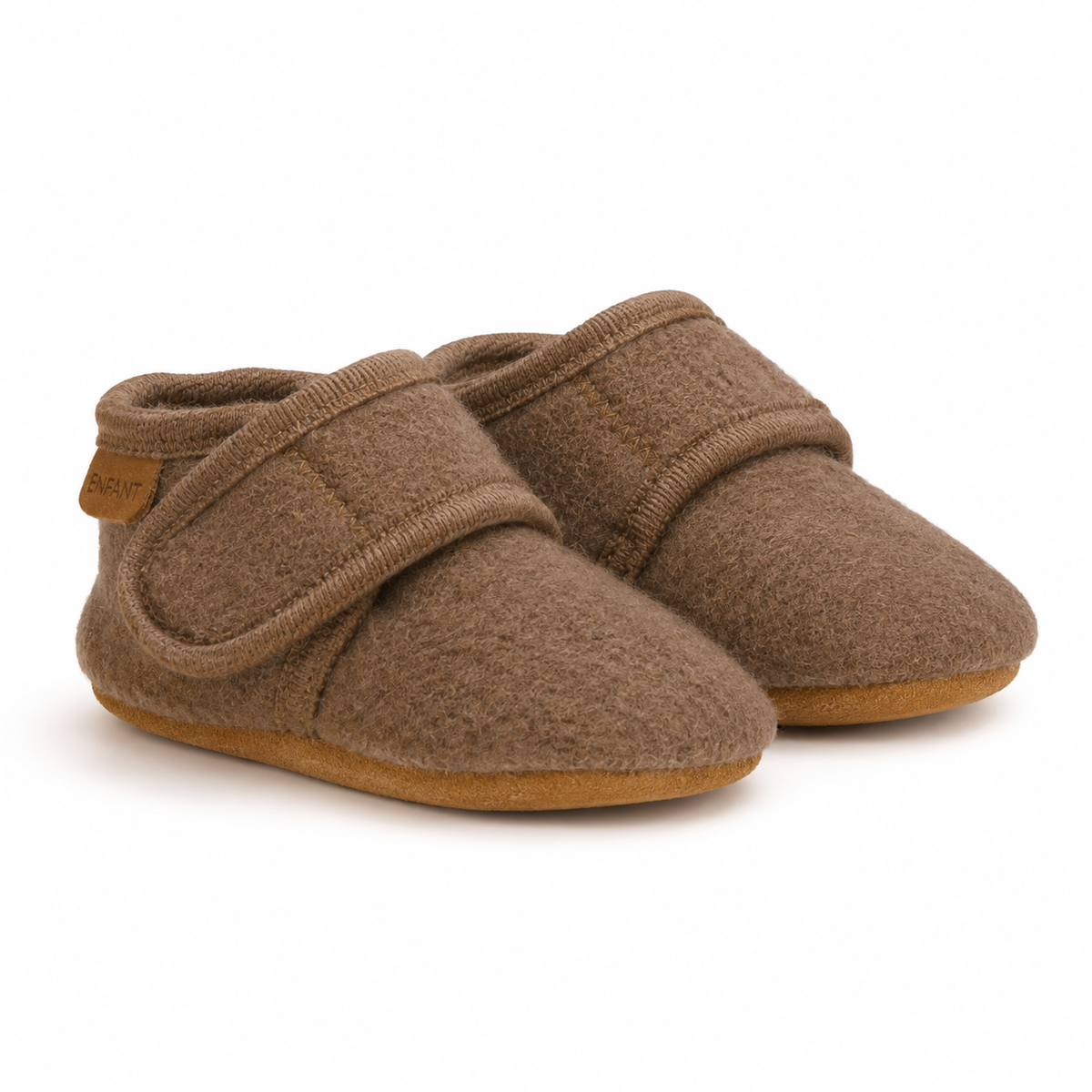 Chaussons bébé en laine marron édition limitée