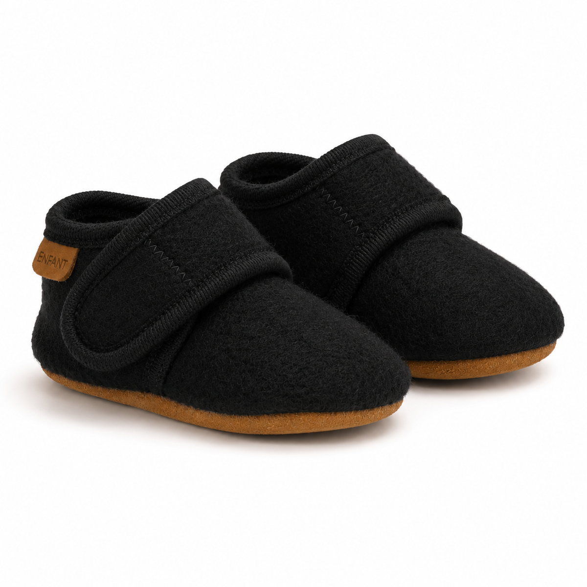 Chaussons bébé en laine noir