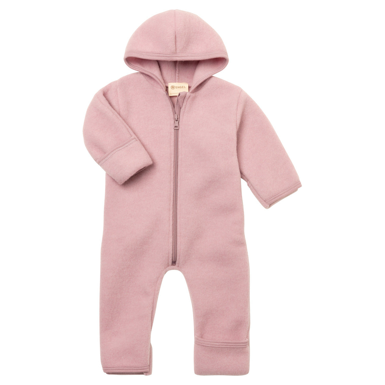 Engel Natur Overall wolfleece rose ritssluiting voorkant