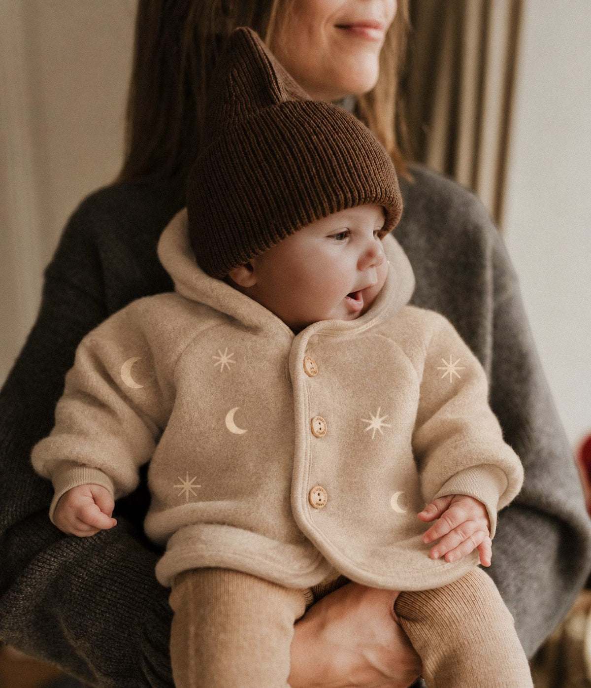 Veste polaire loup sable édition limitée lune