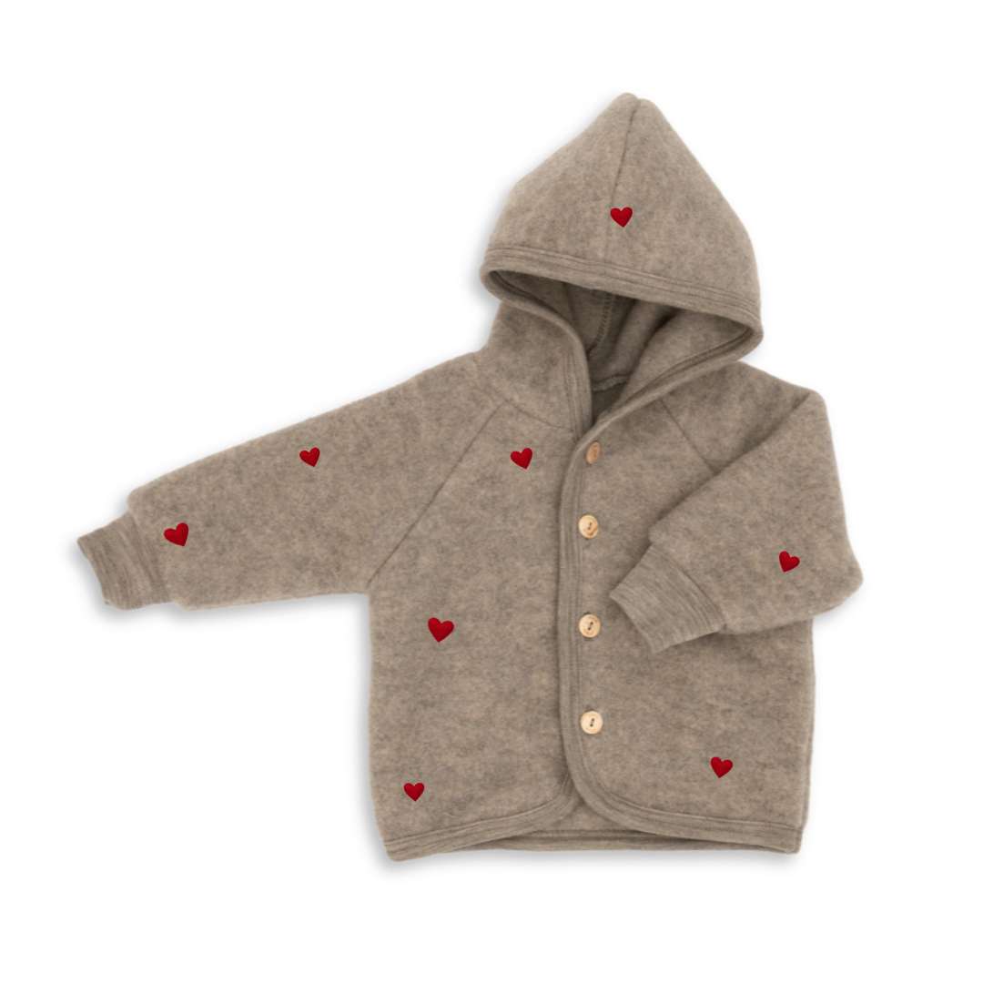 Veste polaire cœurs noyer édition limitée