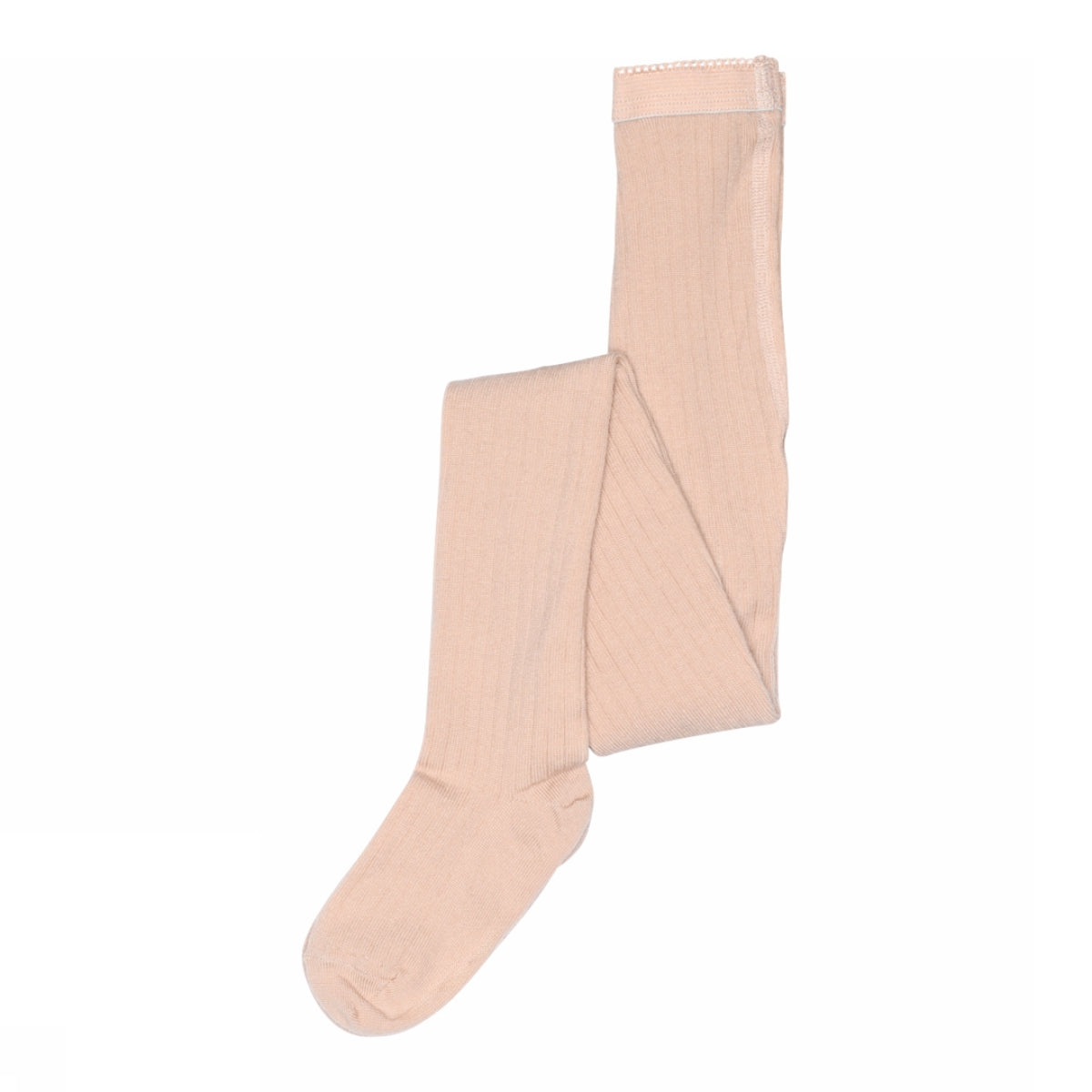 Collant en laine rose poussière à côtes