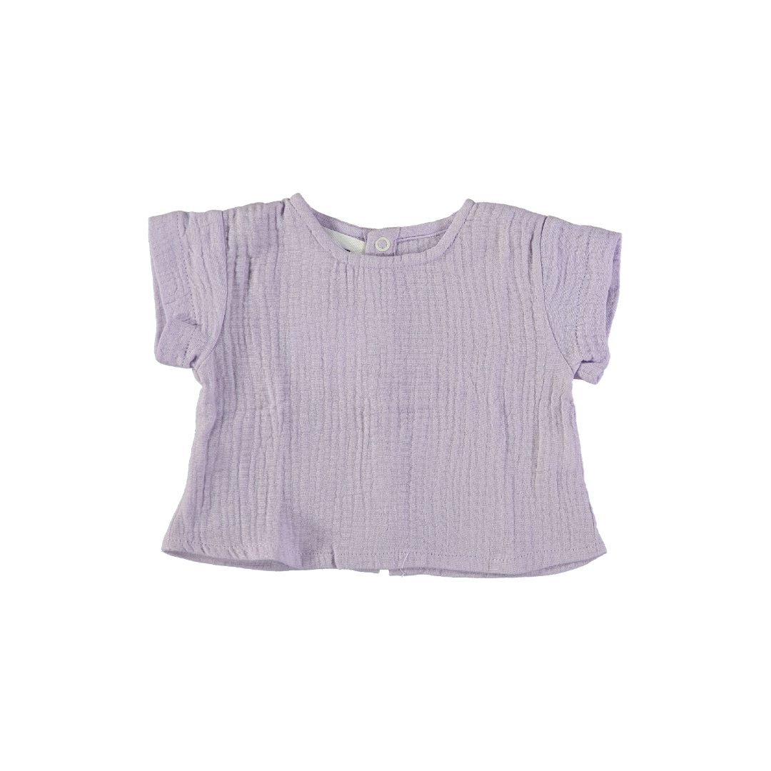 Chemise en lin lilas chiné