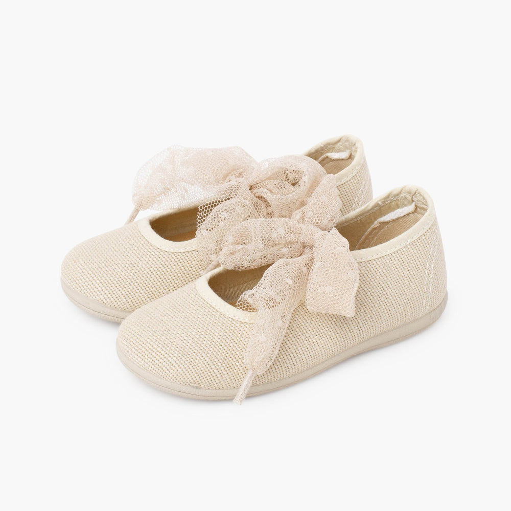 Ballerine lin blanc cassé