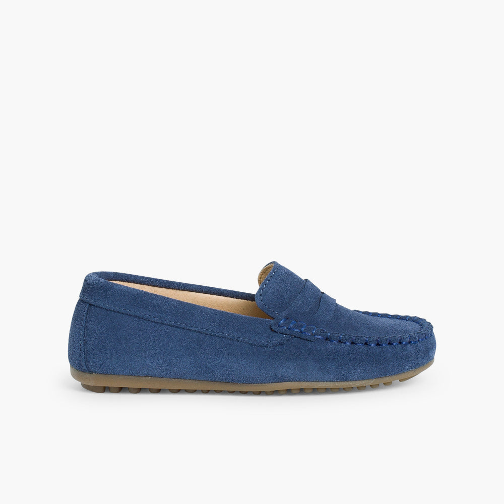 Mocassins en jean bleu