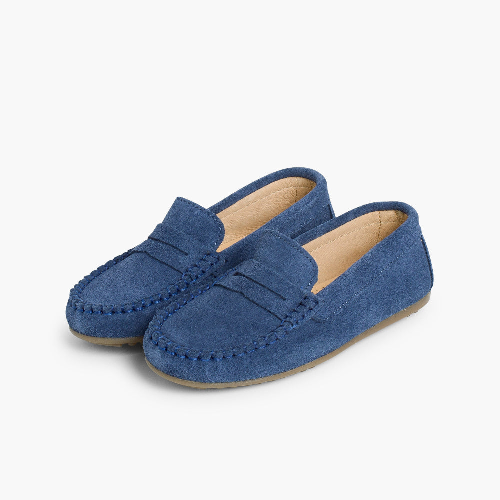 Mocassins en jean bleu
