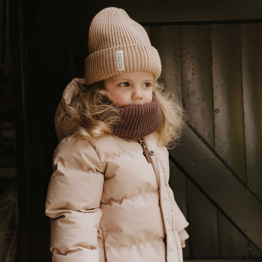 Écharpe enfant en laine couleur grain de café