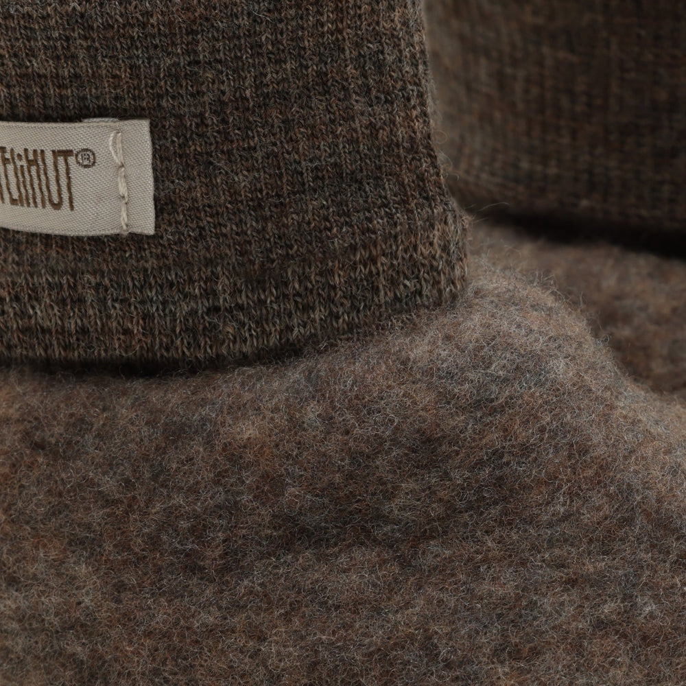 Chaussons en polaire de laine marron double couche
