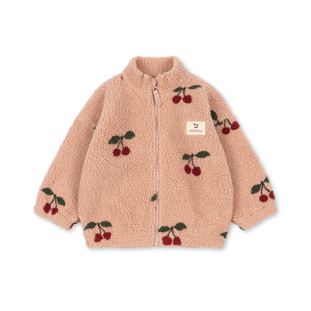 Veste teddy rouge cerise