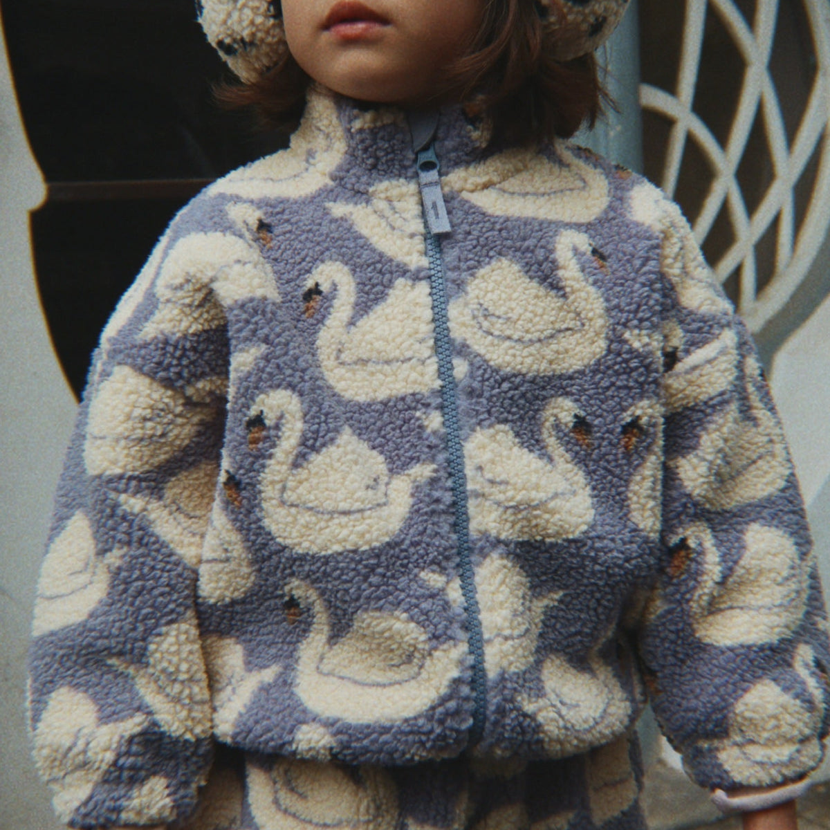 Veste teddy cygnes