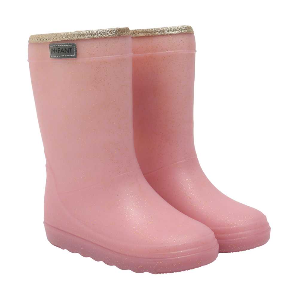 Bottes fourrées pailletées cachemire rose enfant
