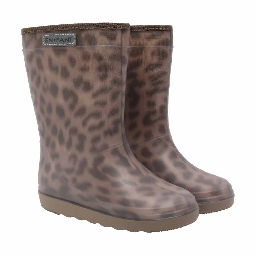 Bottes chaudes imprimé écorce de pin léopard enfant