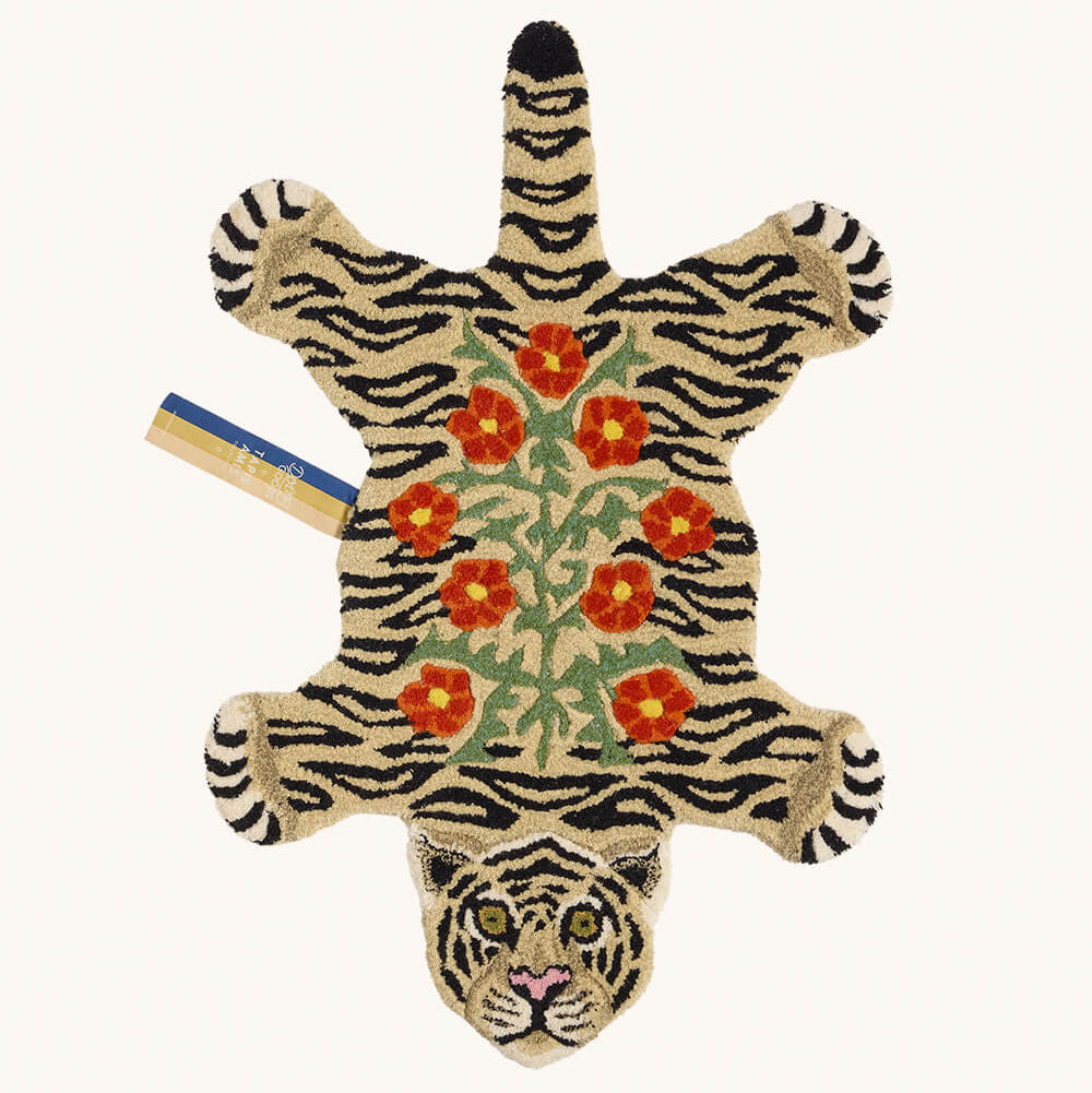 Tapis grand tigre blanc
