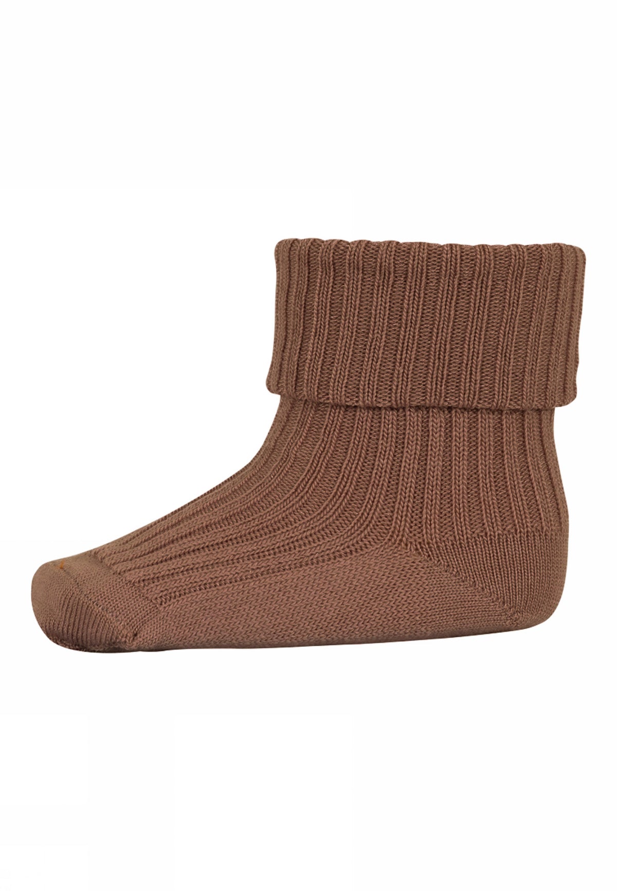 Chaussettes bébé en laine côtelées marron