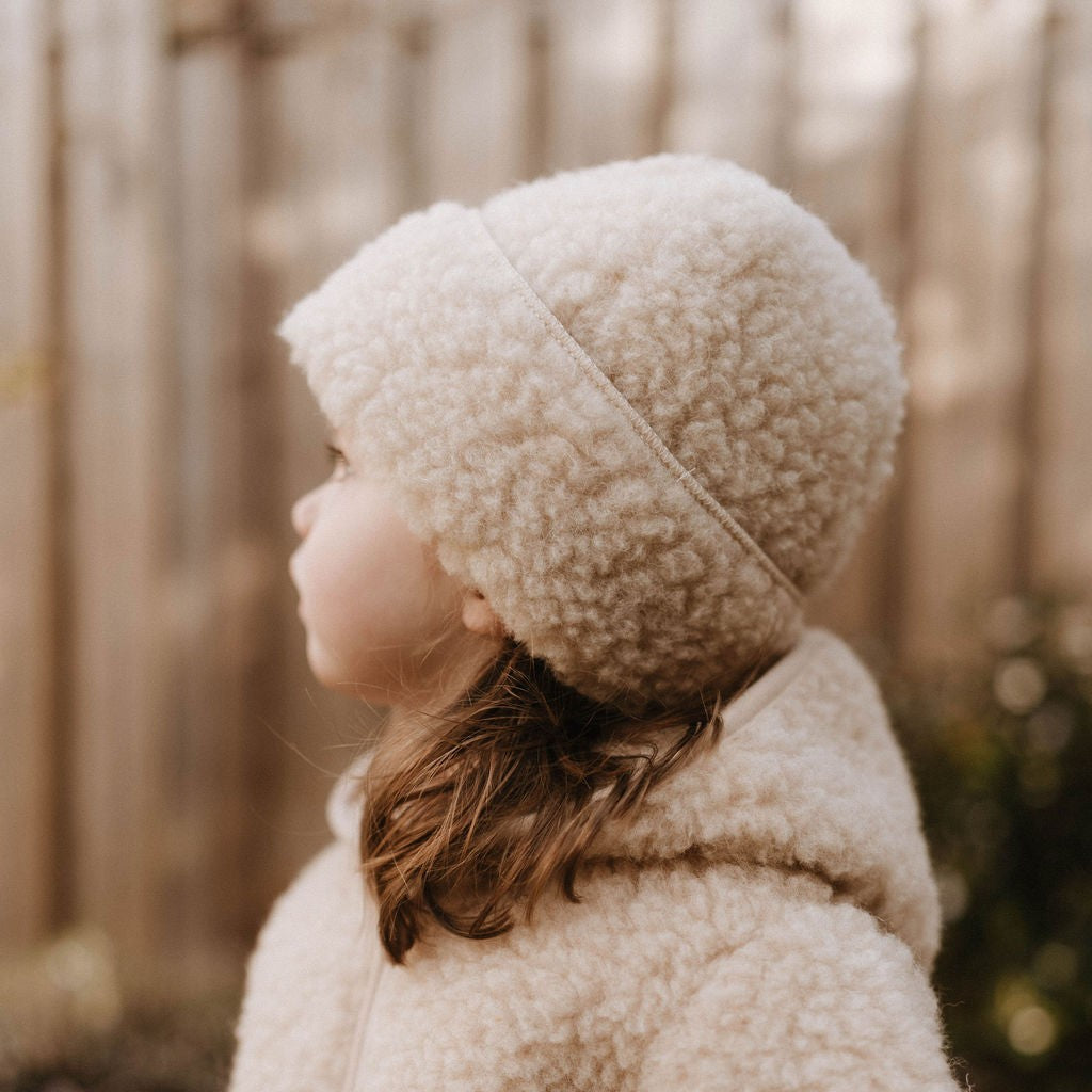 Bonnet 100% laine beige