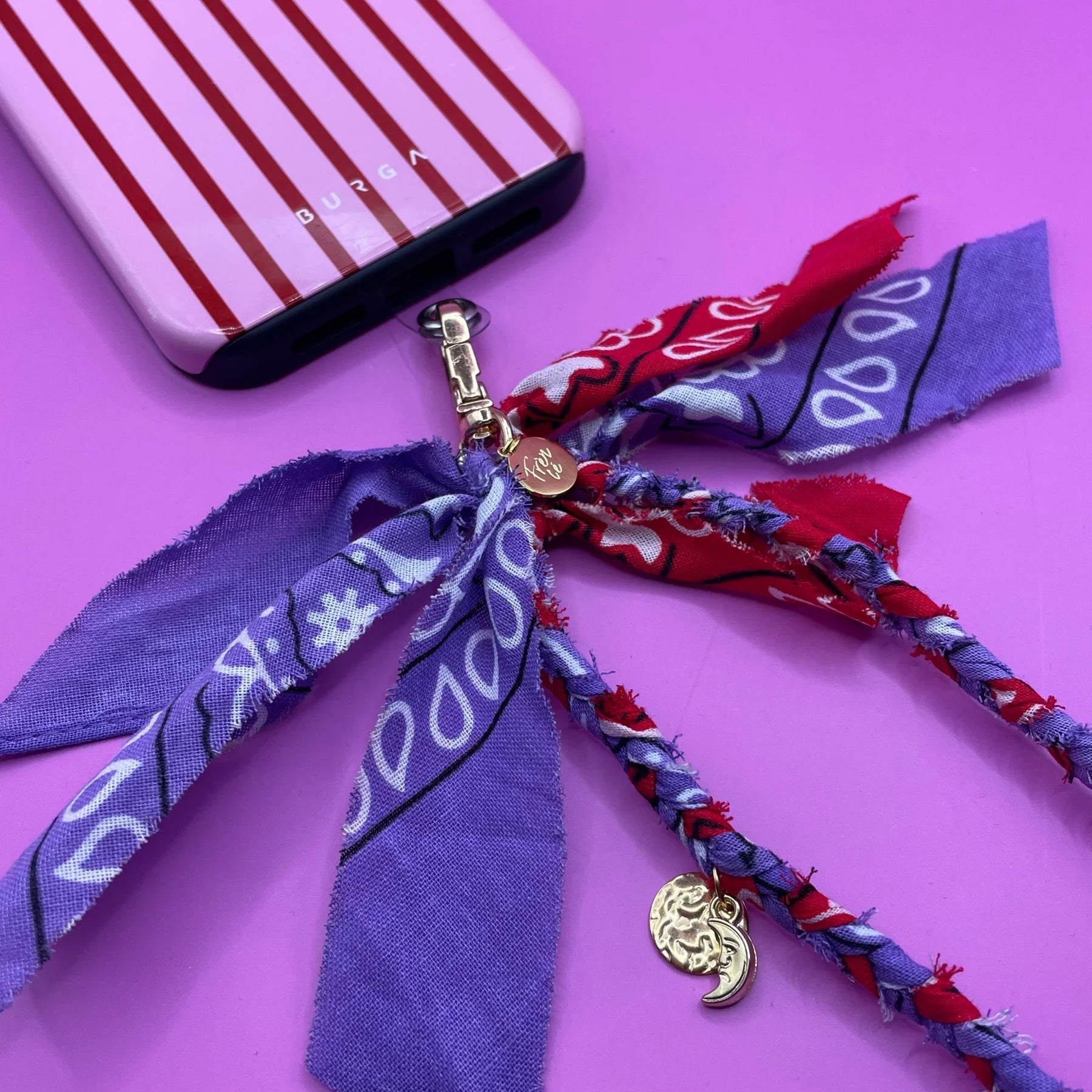Bandana ketting burgundy - Charly's