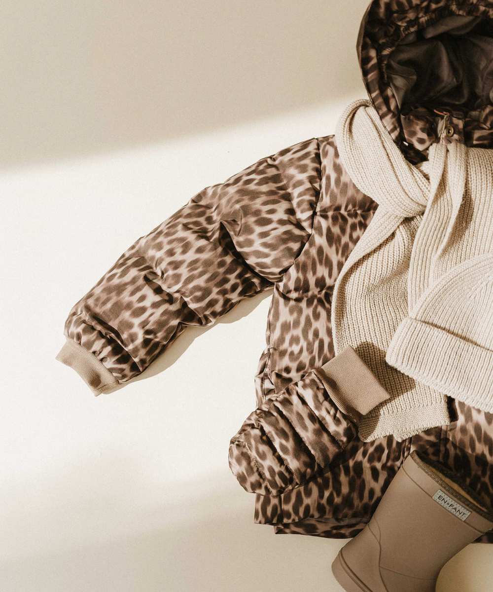 Manteau d'hiver léopard écorce de pin enfant