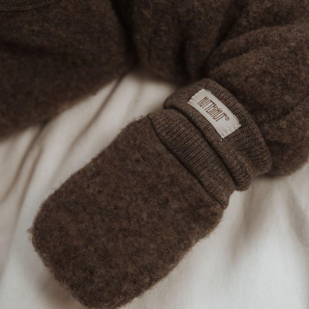 Handschoenen wolfleece bruin tweelaags - Charly's