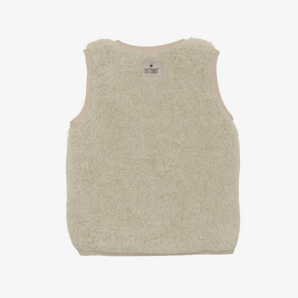Bodywarmer en laine mérinos beige