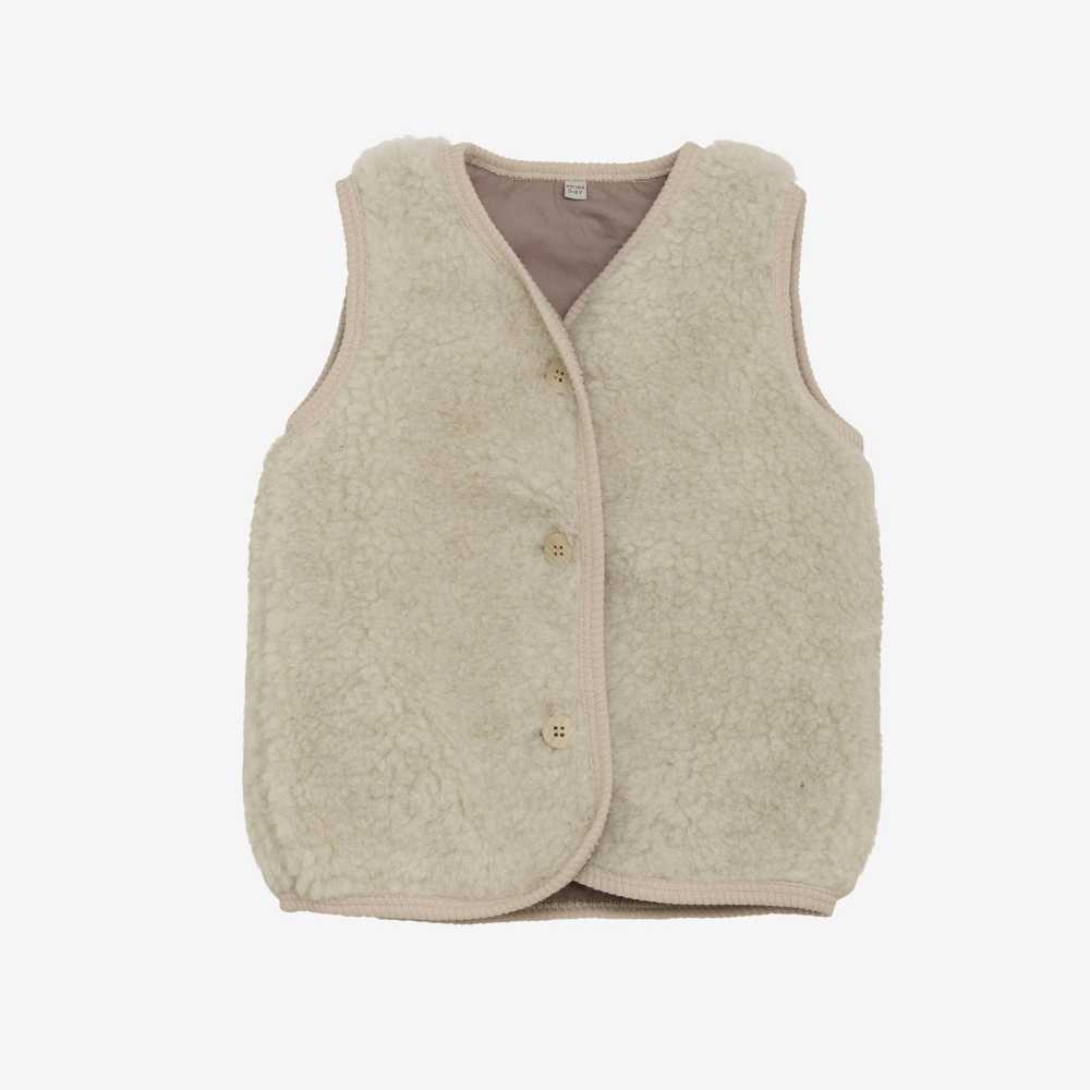 Bodywarmer en laine mérinos beige