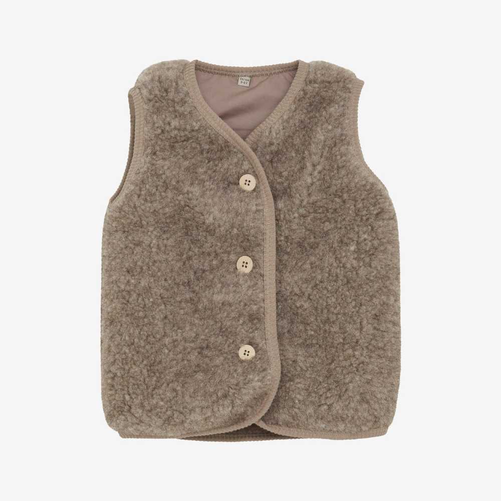 Bodywarmer mérinos marron