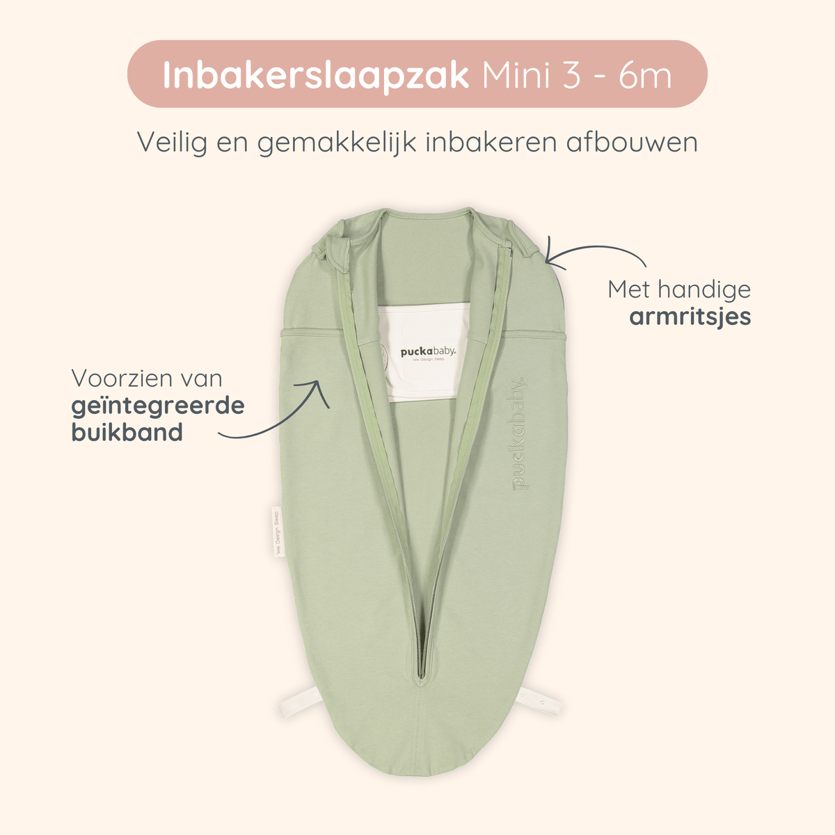 Slaapzak 3M - 6M Olive - Charly's