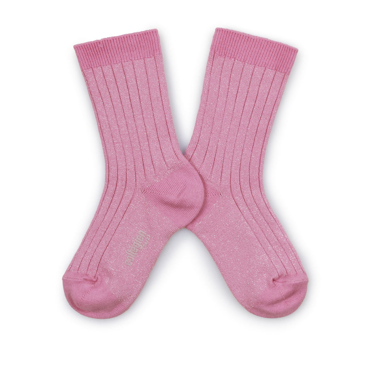 Sokken glitter rose bonbon ribbed - Charly's