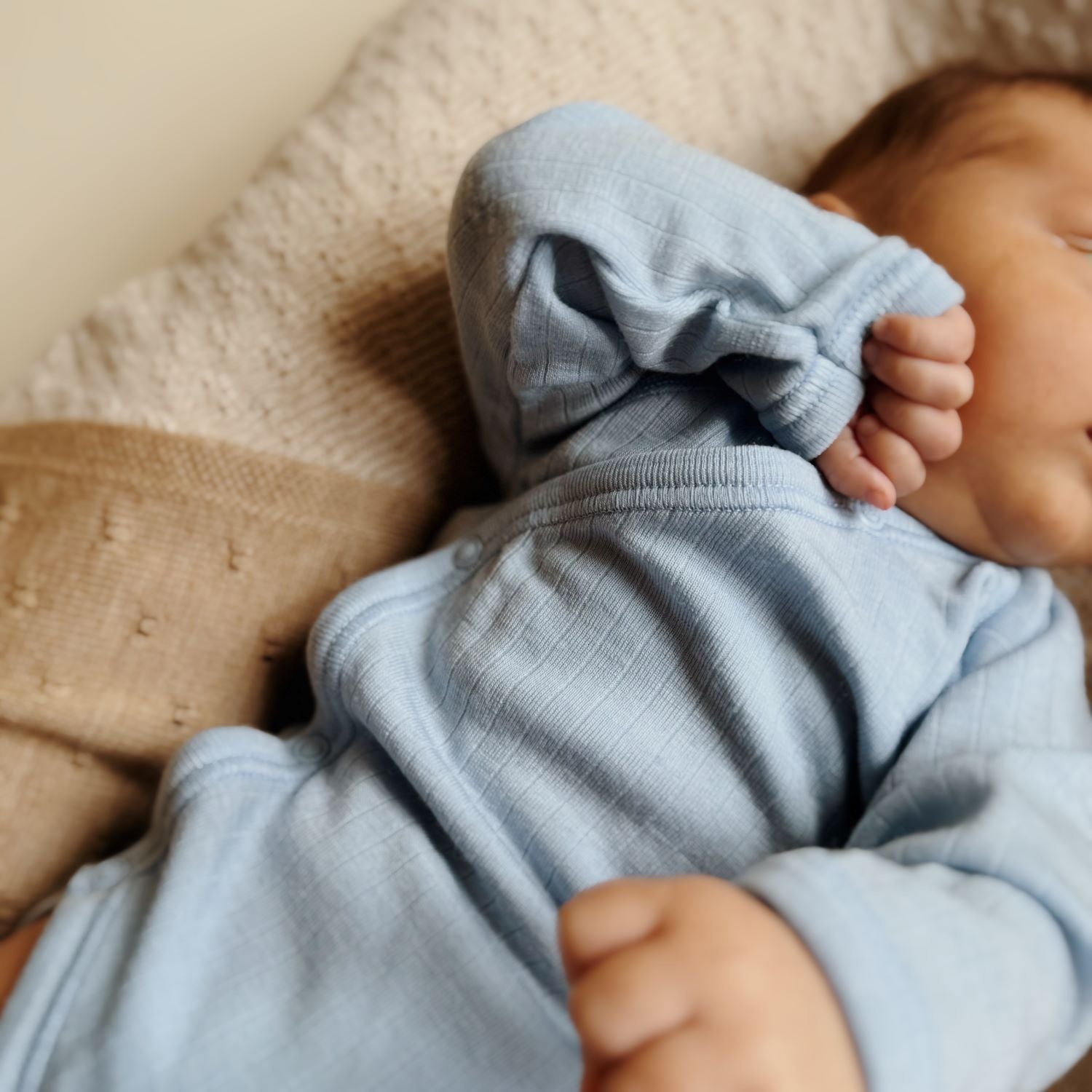 Wikkelromper merinowol blauw - Charly's