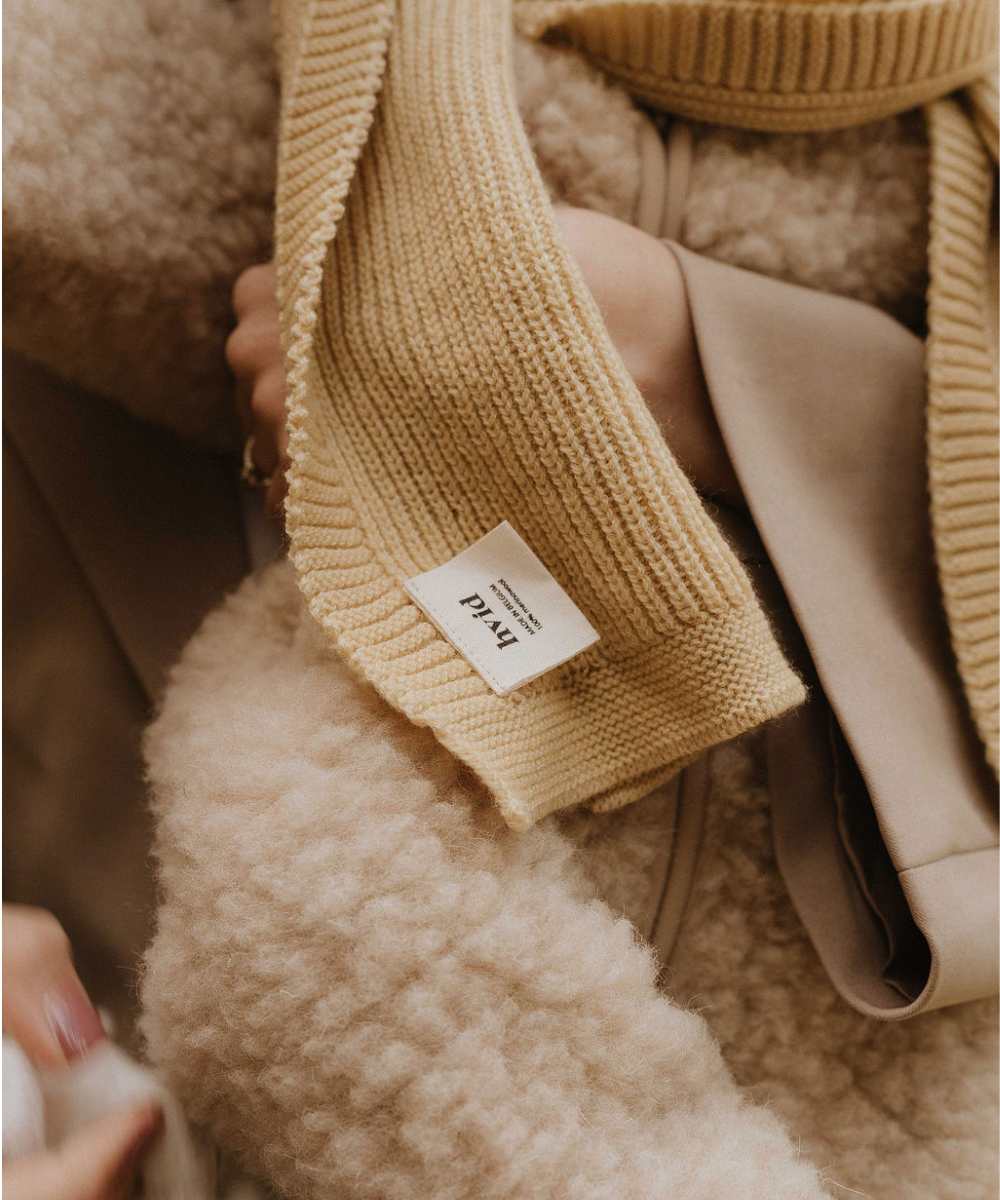 Salopette en teddy 100 % laine beige