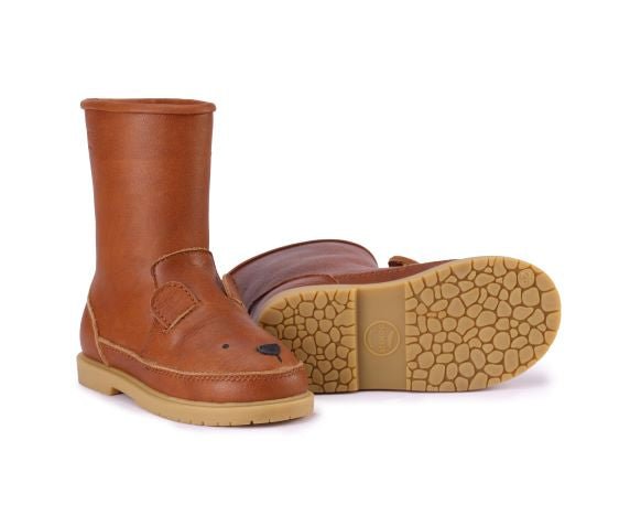 Boots cognac leather bear - Charly's