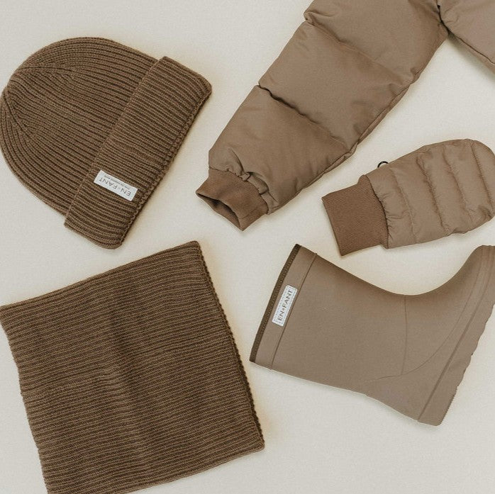 Bonnet en laine écorce de pin enfant