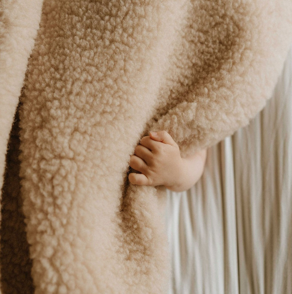 Couverture 100% laine beige