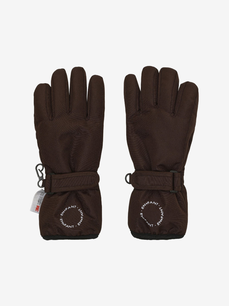 Mouffles imperméables en loupe de bois avec fermeture éclair pour enfant