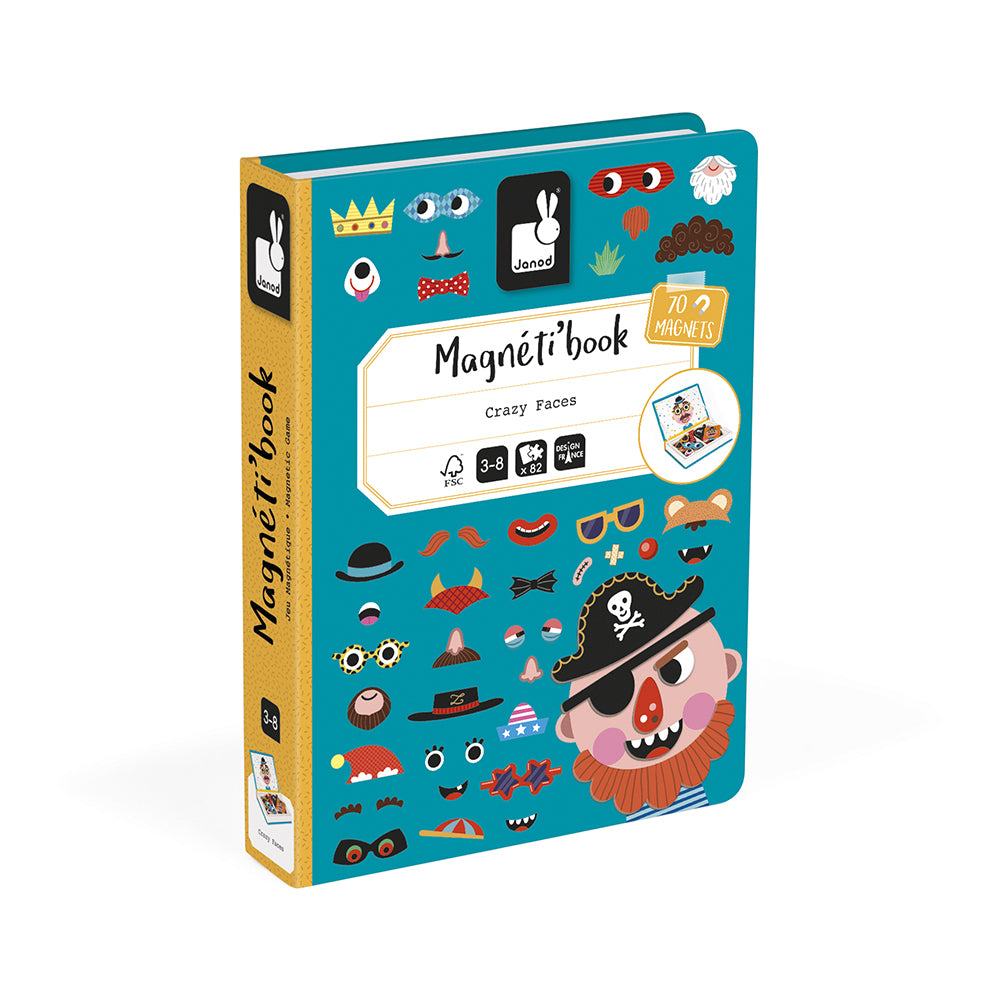 Livre magnétique visages drôles garçons 70 pcs