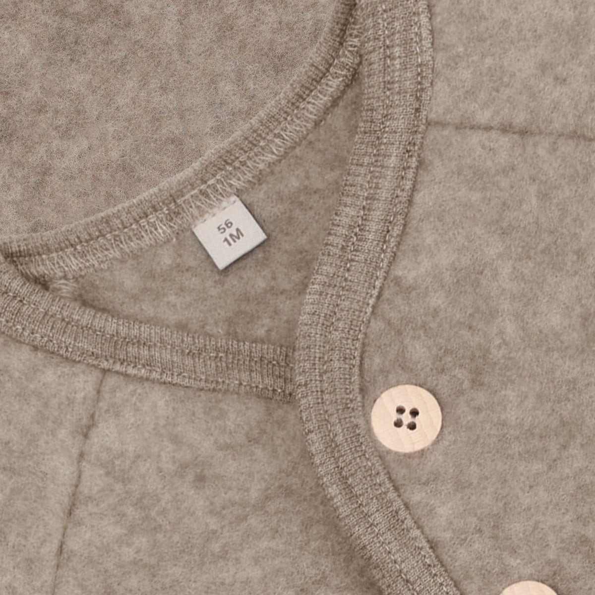 Veste polaire en laine de loup, savane, boutons