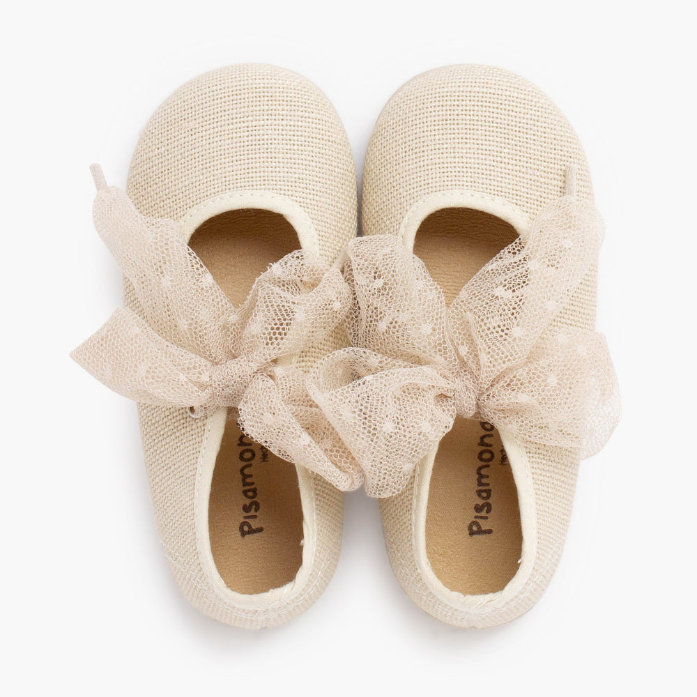 Ballerine lin blanc cassé