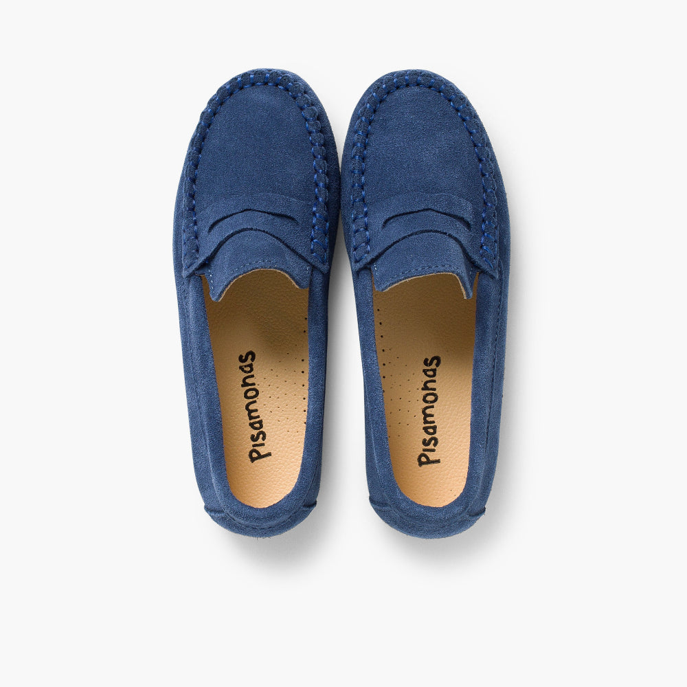 Mocassins en jean bleu