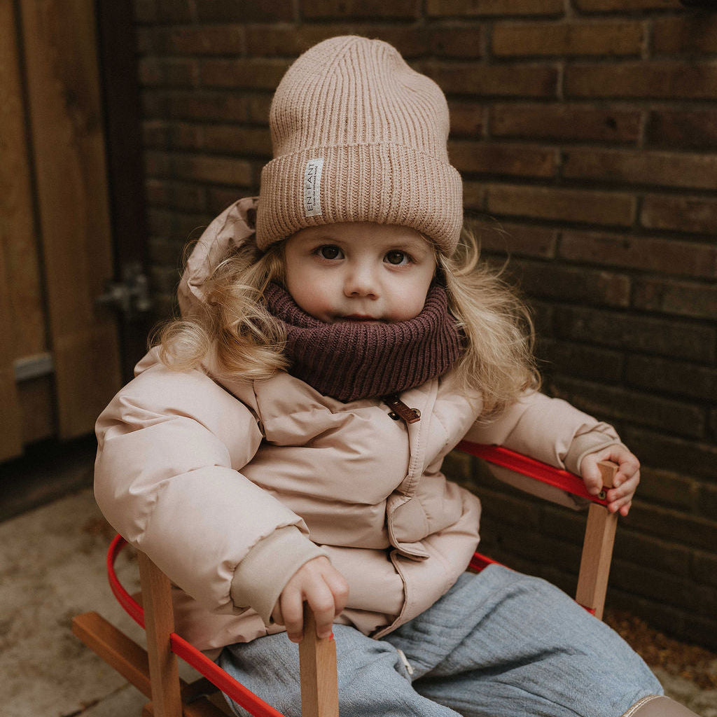 Écharpe enfant en laine couleur grain de café