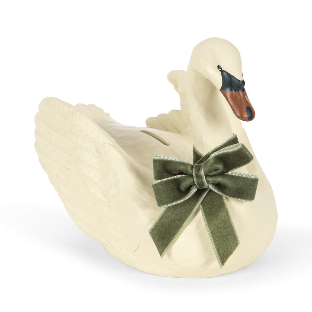 Tirelire cygne naturel