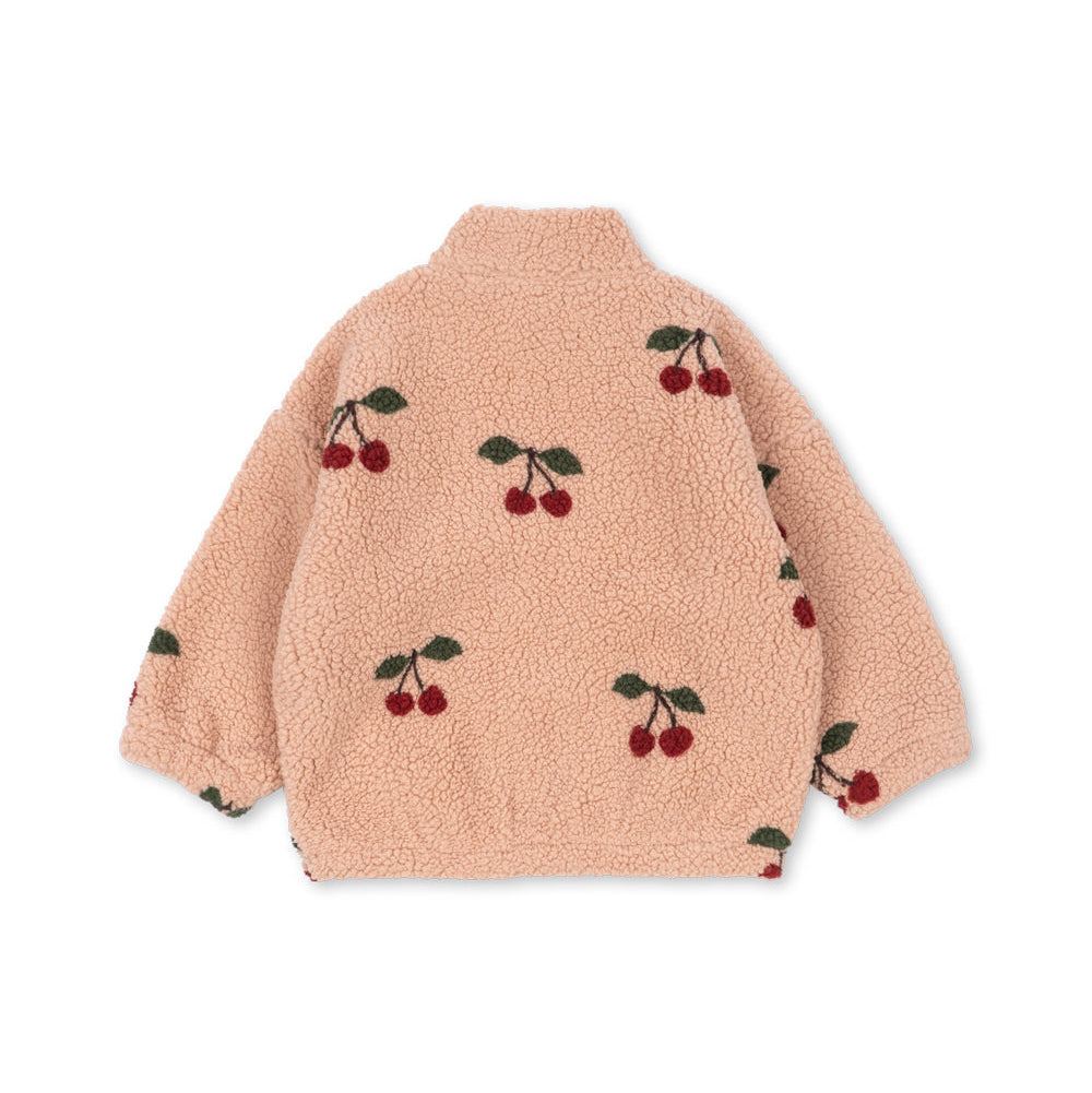 Veste teddy rouge cerise