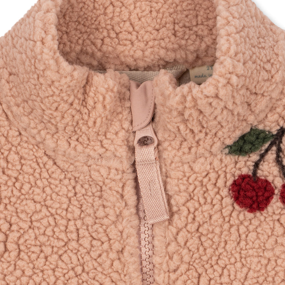 Veste teddy rouge cerise