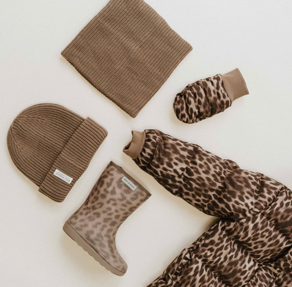 Bottes chaudes imprimé écorce de pin léopard enfant