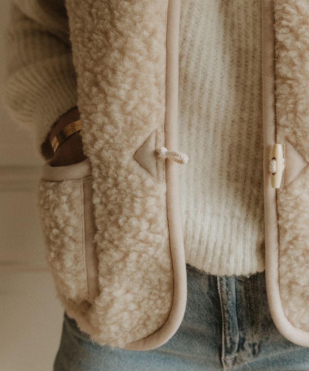 Bodywarmer 100 % laine beige