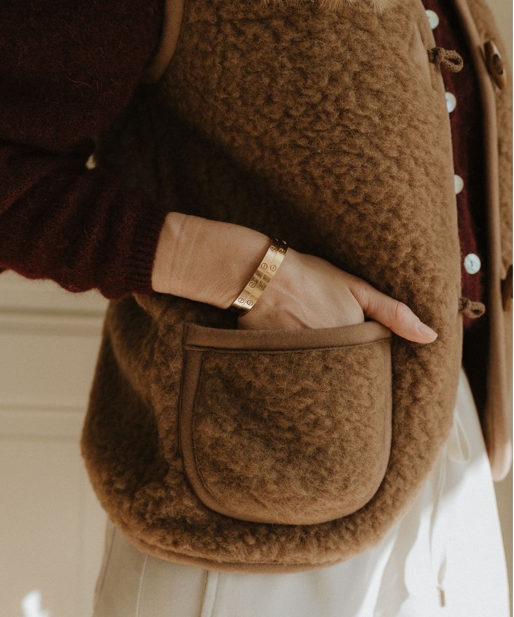 Bodywarmer 100 % laine marron