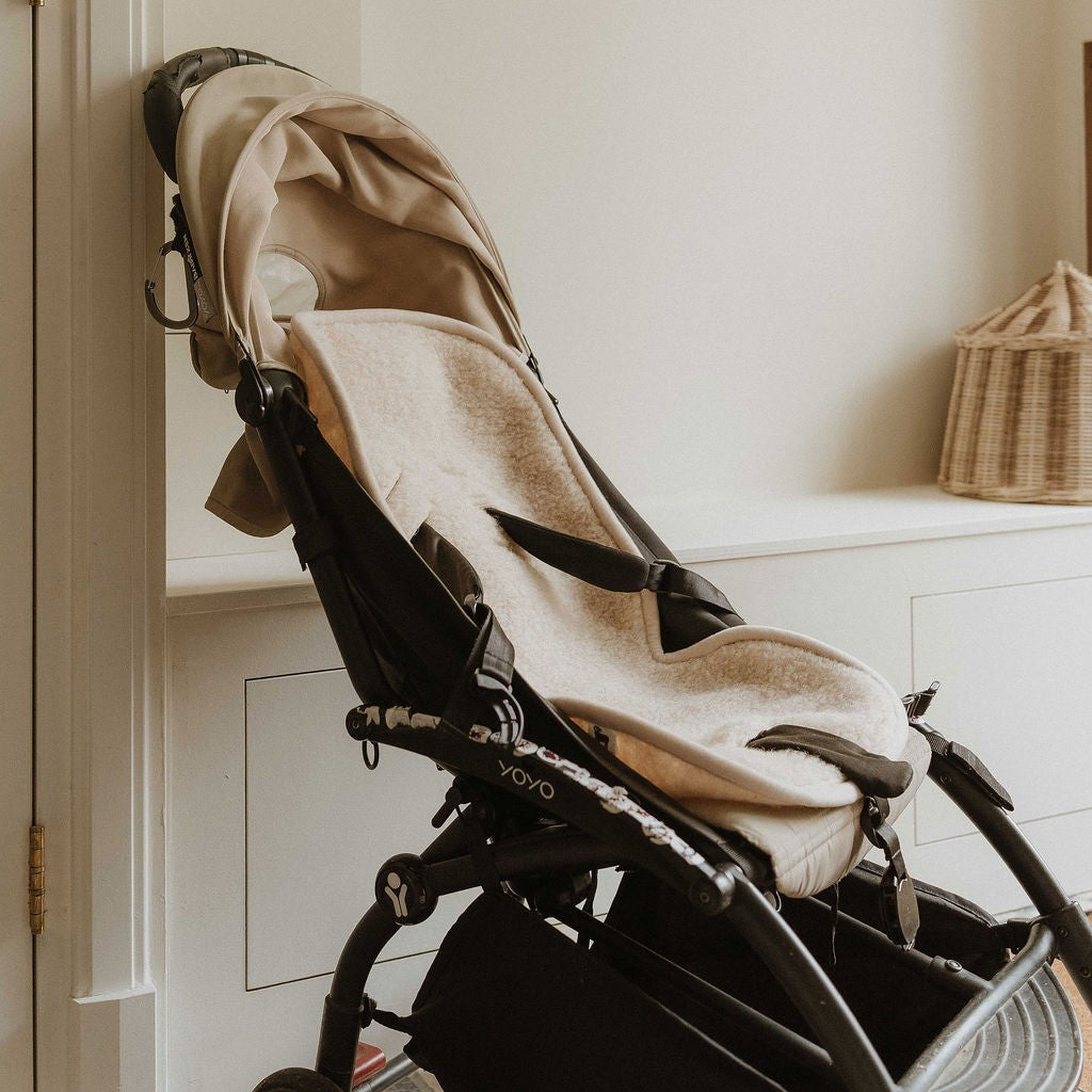 Doublure de poussette 100% laine beige