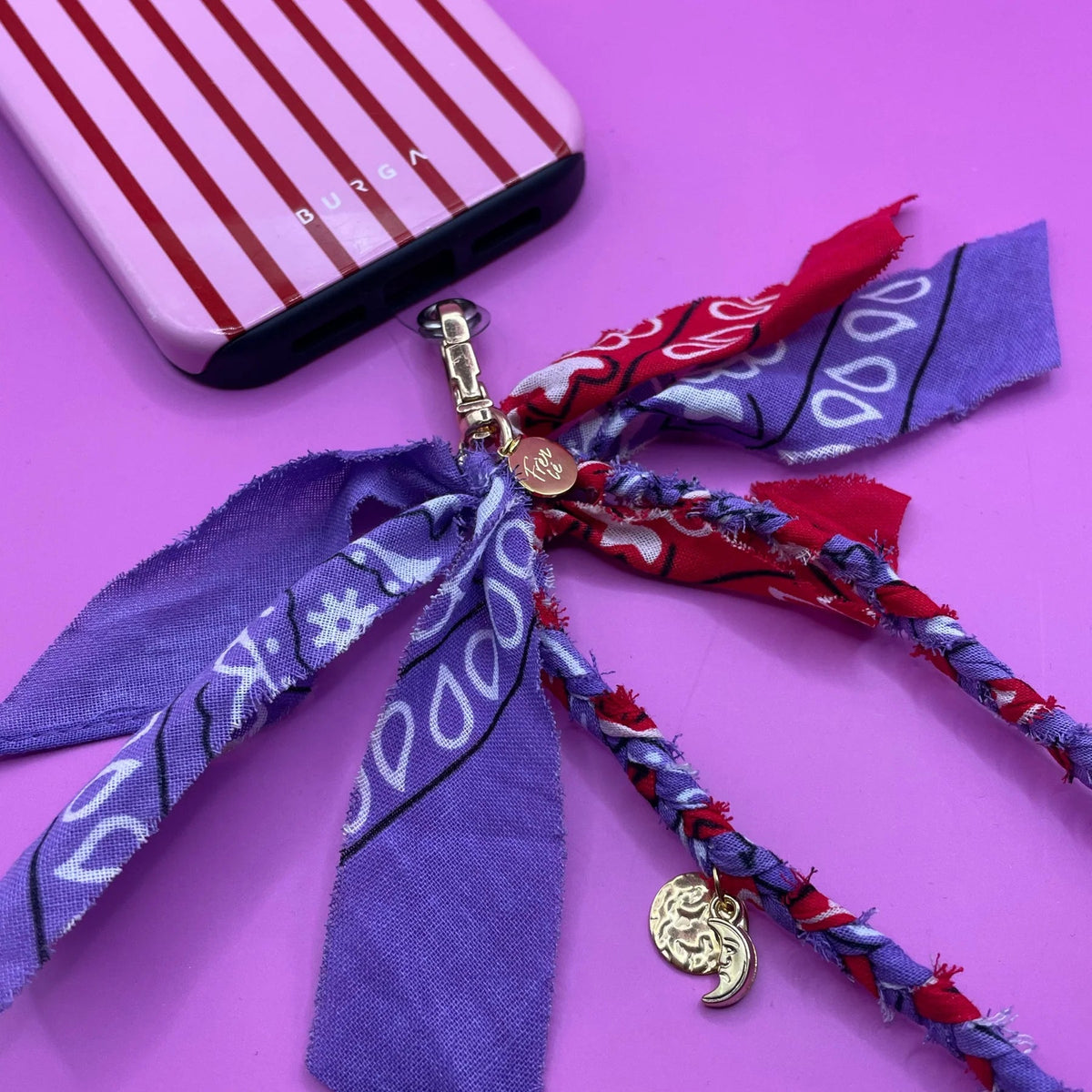 Bandana ketting burgundy - Charly's
