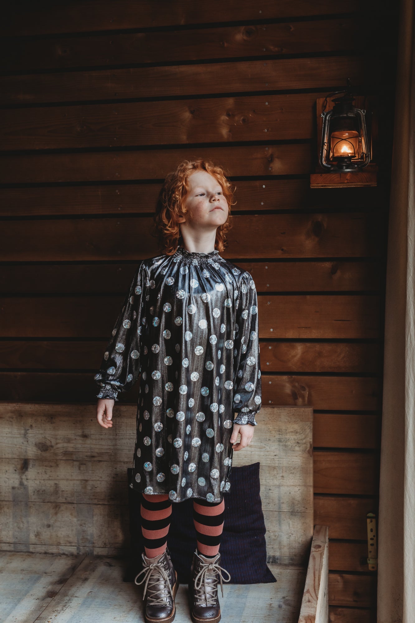 Dress ruffle collar metallic dots - Charly's